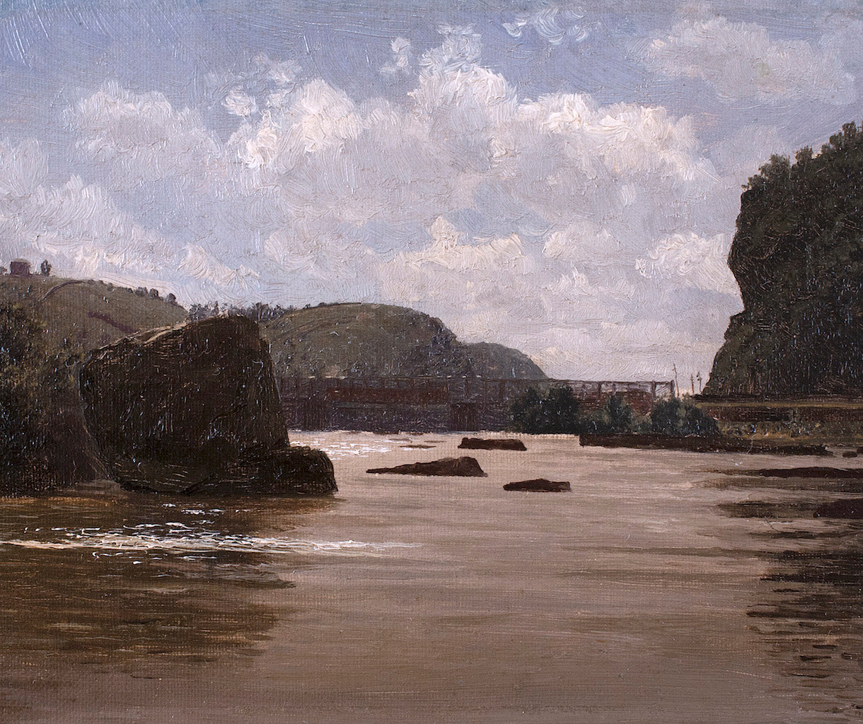 Harper's Ferry, View on the Potomac River, vintage artwork by Thomas P. Anshutz, 12x8" (A4) Poster