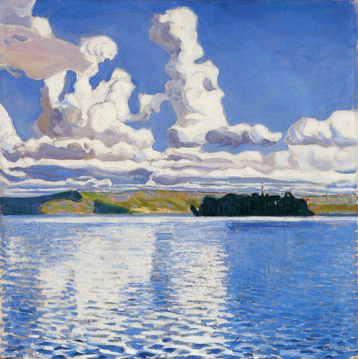 Cloud Towers, vintage artwork by Akseli Gallen-Kallela, 12x8" (A4) Poster