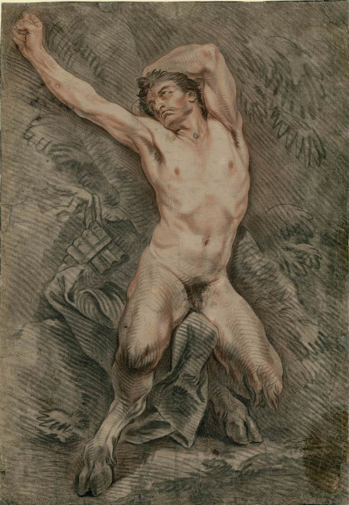 A Faun, vintage artwork by Carle van Loo, 12x8" (A4) Poster