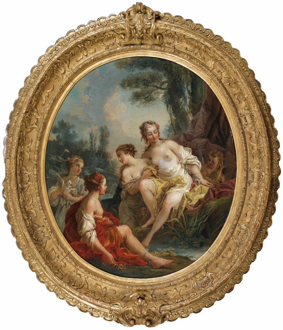 Venus at Her Bath, vintage artwork by Pierre-Charles Le Mettay, 12x8" (A4) Poster