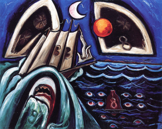 Eight Bells Folly, Memorial for Hart Crane, vintage artwork by Marsden Hartley, 12x8" (A4) Poster