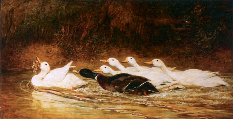 A Stern Chase if a Long Chase, vintage artwork by Briton Riviere, 12x8" (A4) Poster