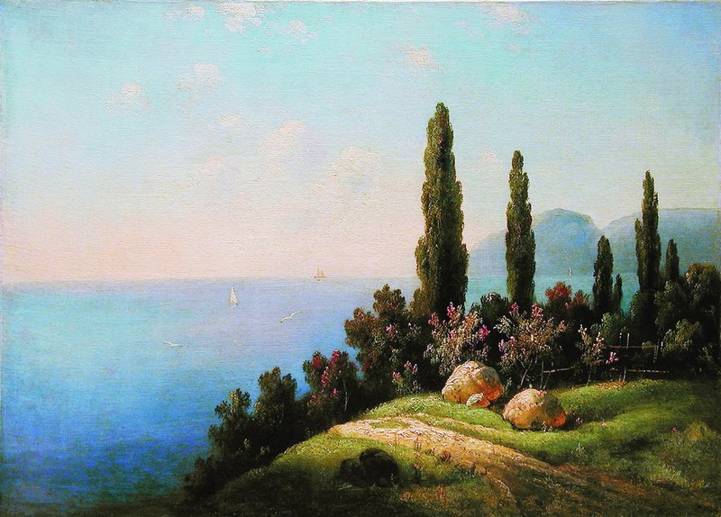 Crimea, Seascape, vintage artwork by Gavriil Kondratenko, 12x8" (A4) Poster