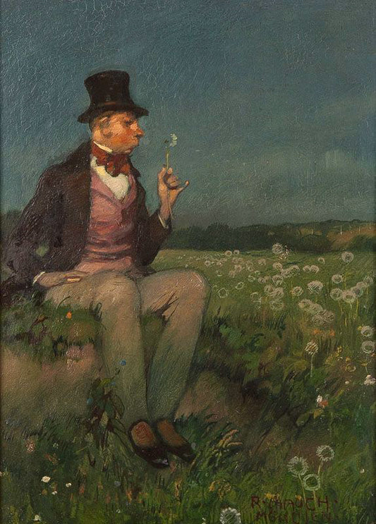 Gentleman on the Summer Meadow, vintage artwork by Richard Mauch, 12x8" (A4) Poster