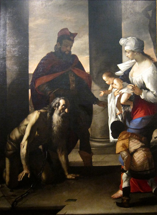 The Pardon of Saint John Chysostom, vintage artwork by Mattia Preti, 12x8" (A4) Poster