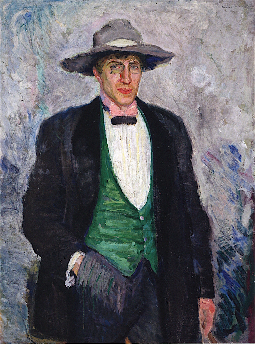 Portrait of Nikolai Astrup, vintage artwork by Bernhard Folkestad, 12x8" (A4) Poster