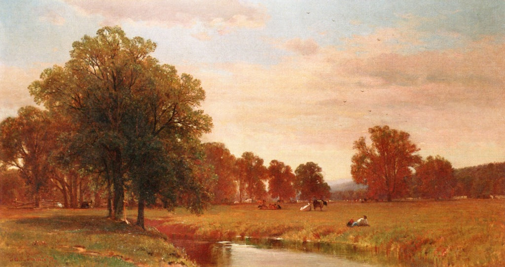 Trees and Meadows of Berkshire, vintage artwork by George Henry Smillie, 12x8" (A4) Poster