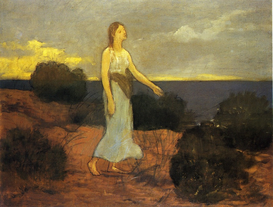 La Fee des Greves, vintage artwork by Pierre Puvis de Chavannes, 12x8" (A4) Poster