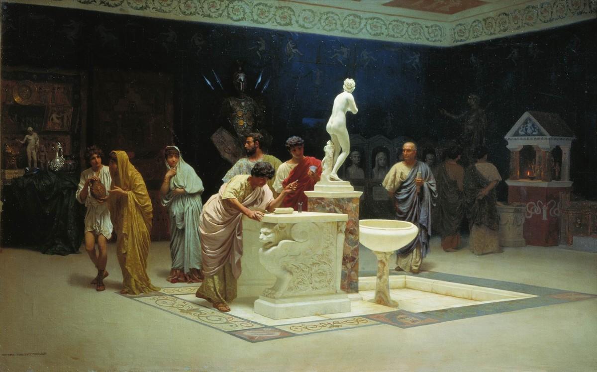 Reception at Maecenas, vintage artwork by Stefan Bakalowicz, 12x8" (A4) Poster