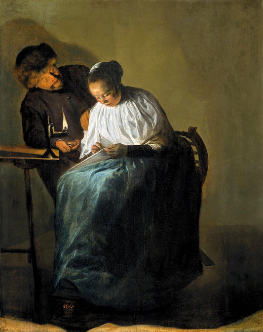 The Proposition, vintage artwork by Judith Leyster, 12x8" (A4) Poster