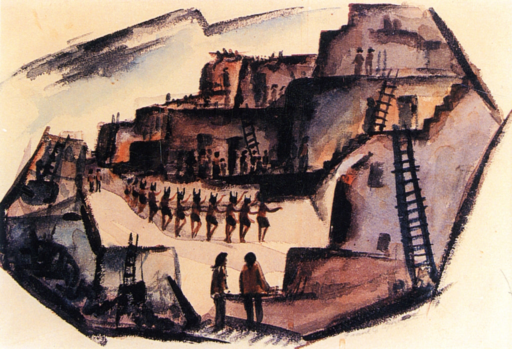 Hopi Antelope Dance, vintage artwork by Frank Applegate, 12x8" (A4) Poster