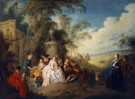 Fete Galante, vintage artwork by Jean-Baptiste Pater, 12x8" (A4) Poster