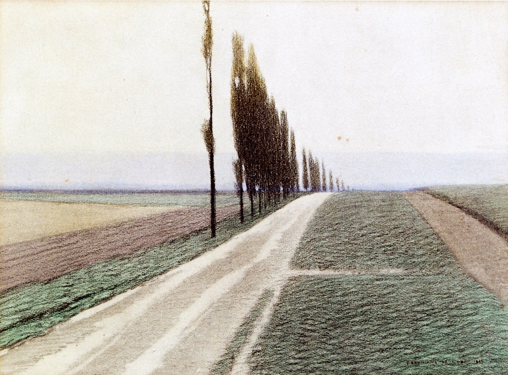 Path with Line of Poplars by Ferdinand Brunner,A3(16x12")Poster