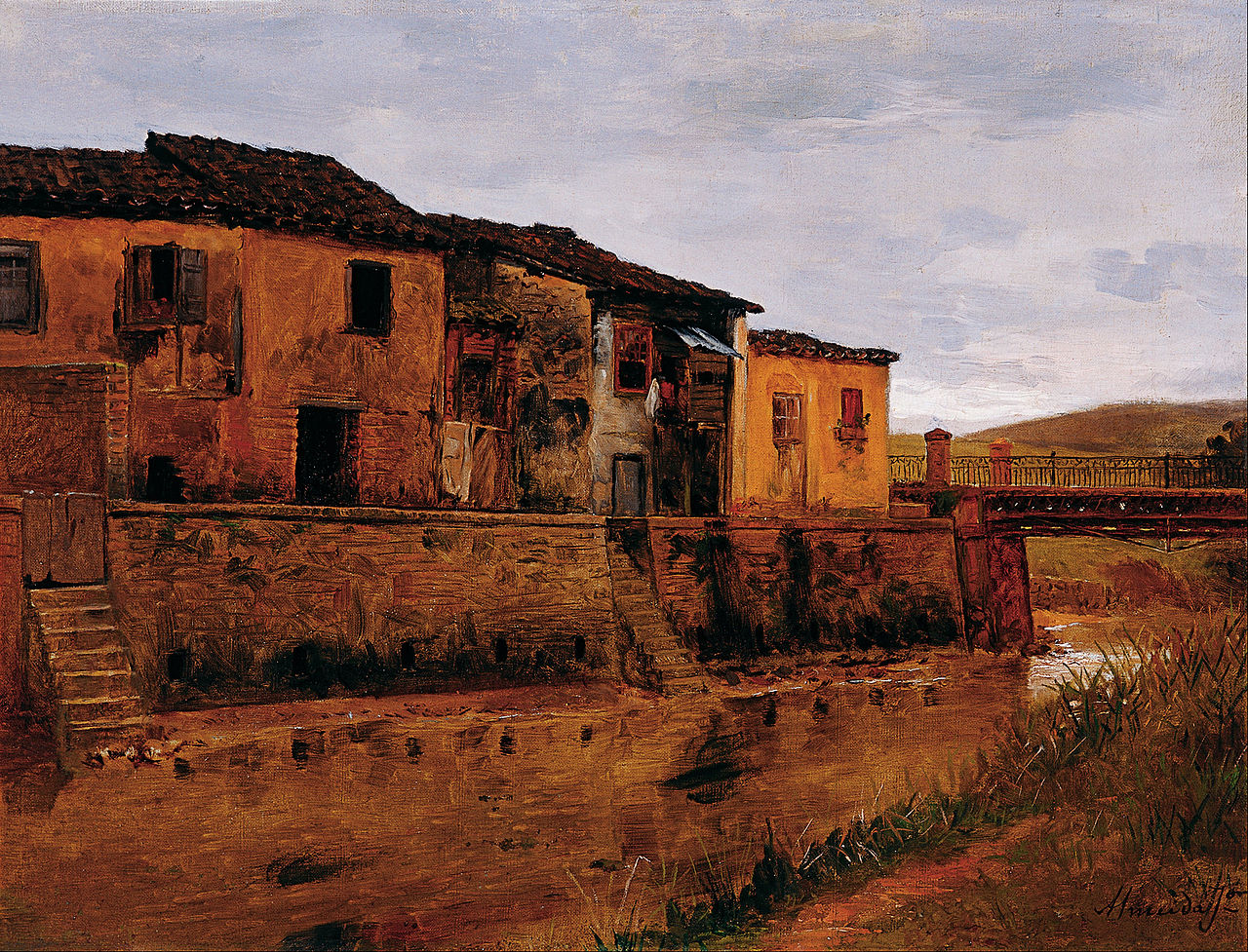 Tabatinguera Bridge, vintage artwork by Jose Ferraz de Almeida Junior, 12x8" (A4) Poster