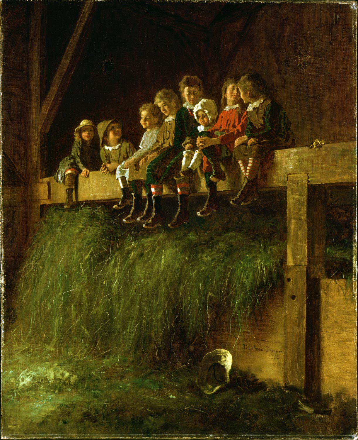 Barn Swallows, vintage artwork by Eastman Johnson, 12x8" (A4) Poster