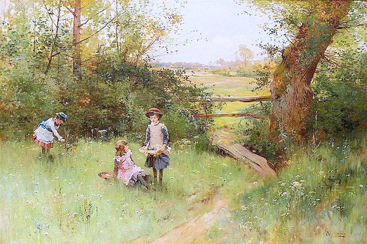 Gathering May Flowers by Alfred Augustus Glendening, Jr.,A3(16x12")Poster
