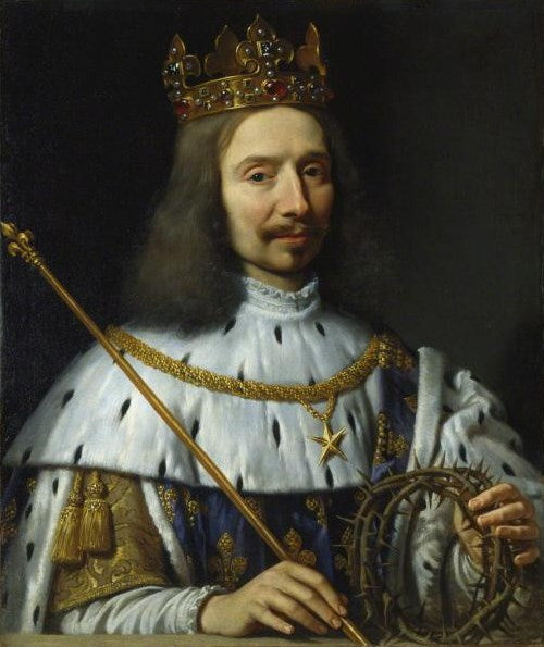 Vincent Voiture as St Louis, vintage artwork by Philippe de Champaigne, 12x8" (A4) Poster
