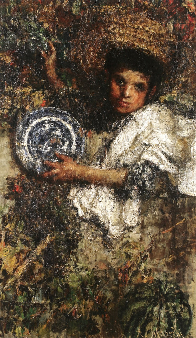 An Italian Boy in a Vineyard by Antonio Mancini,A3(16x12")Poster