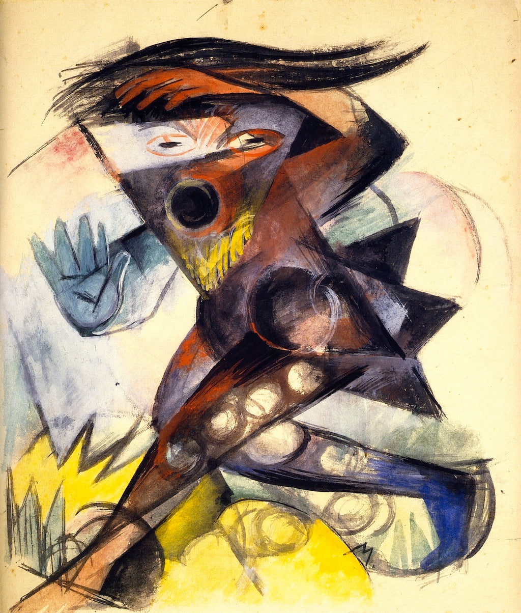 Caliban Figure for Shakespeare's 'Tempest' by Franz Marc,16x12(A3) Poster