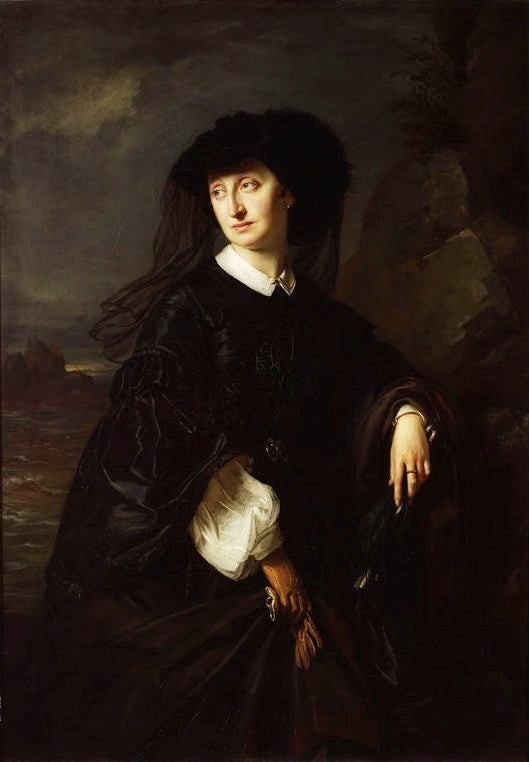 Portrait of Julia Simmlerowa nee Hoeggenstaller, artist's wife, vintage artwork by Jozef Simmler, 12x8" (A4) Poster