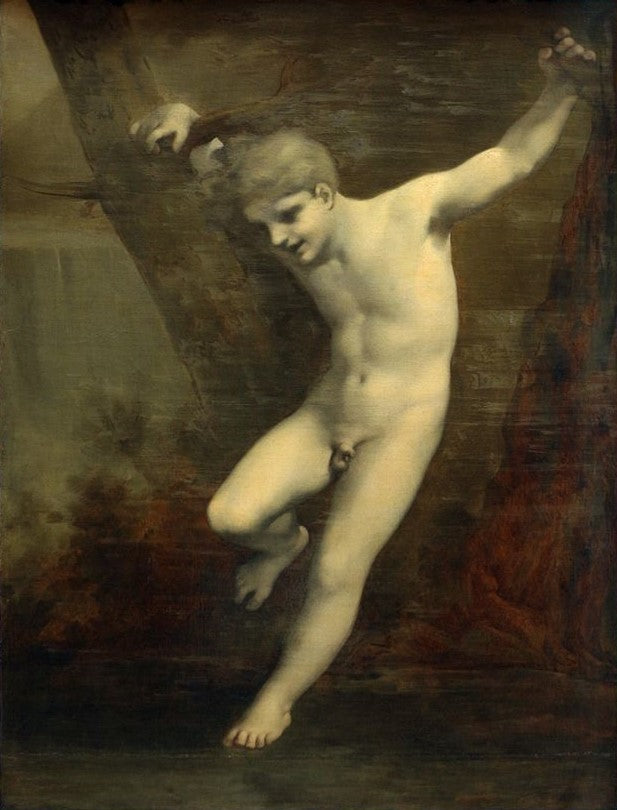 Jeune Zephyr se balançant au-dessus de l'eau, vintage artwork by Pierre-Paul Prud'hon, 12x8" (A4) Poster