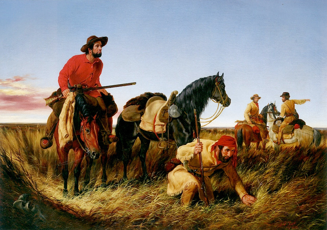 Trappers at Fault - Looking for the Trail, vintage artwork by Arthur Fitzwilliam Tait, A3 (16x12") Poster Print