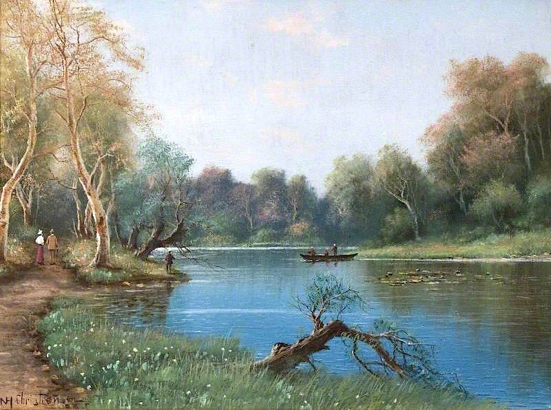 Connaught Water, vintage artwork by Niels H. Christiansen, 12x8" (A4) Poster