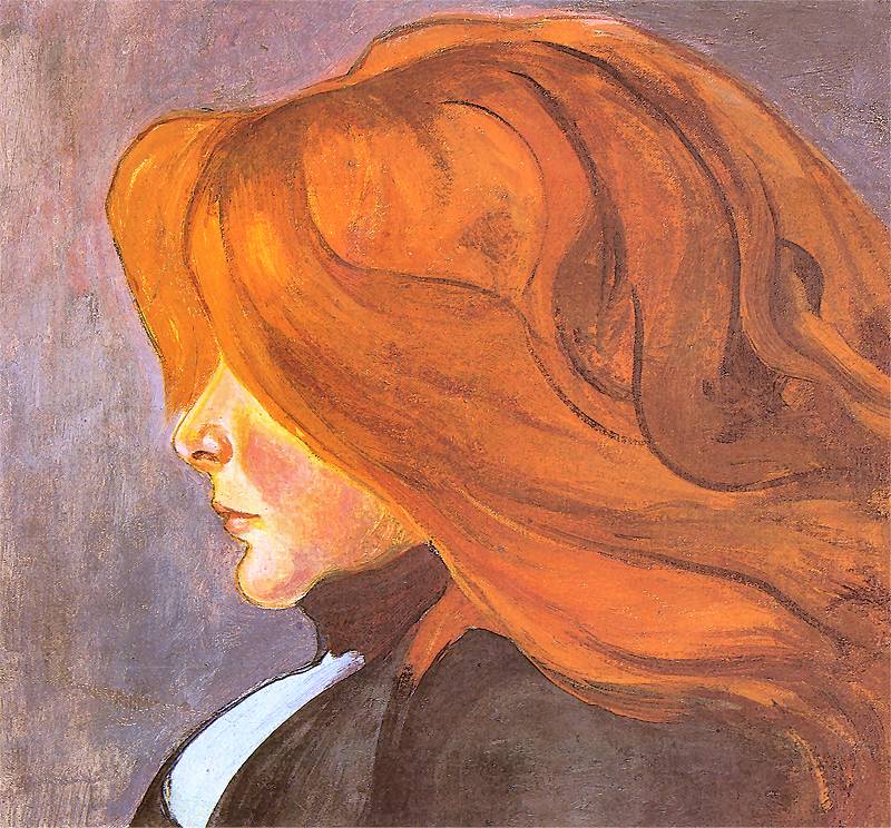 Woman with Red Hair by Wladyslaw Slewinski,A3(16x12")Poster