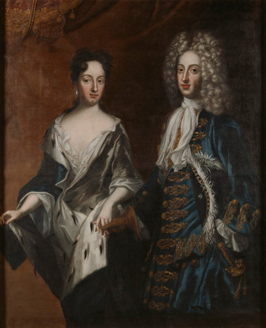 Frederick IV, Duke of Holstein-Gottorp, and His Spouse Hedvig Sophia, vintage artwork by David von Krafft, 12x8" (A4) Poster