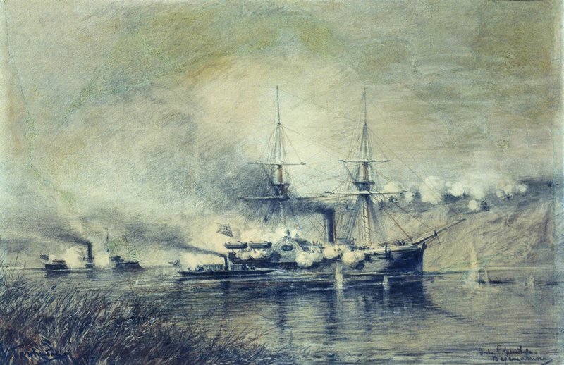 Admiral Skrydlov's Ship, vintage artwork by Alexei Bogoliubov, 12x8" (A4) Poster