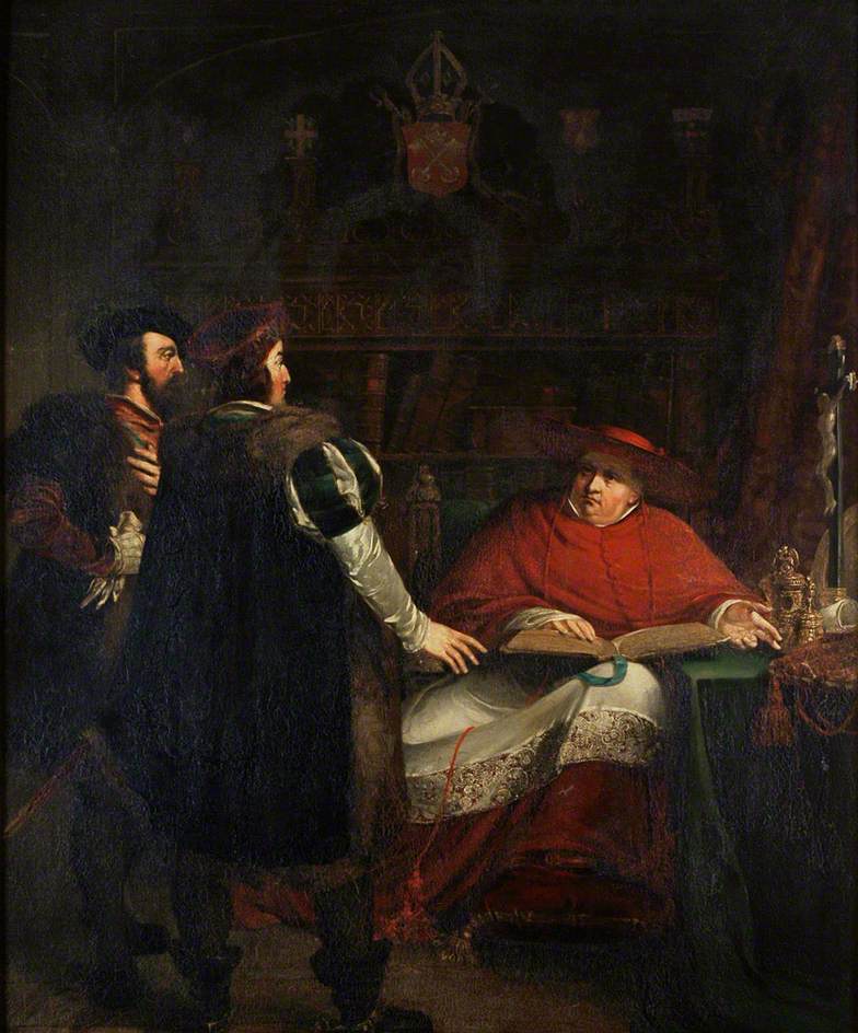 Cardinal Wolsey Refusing to Deliver up the Seals of His Office, vintage artwork by Daniel Maclise, R.A., A3 (16x12") Poster Print