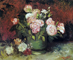 Bowl with Peonies and Roses, vintage artwork by Vincent van Gogh, 12x8" (A4) Poster