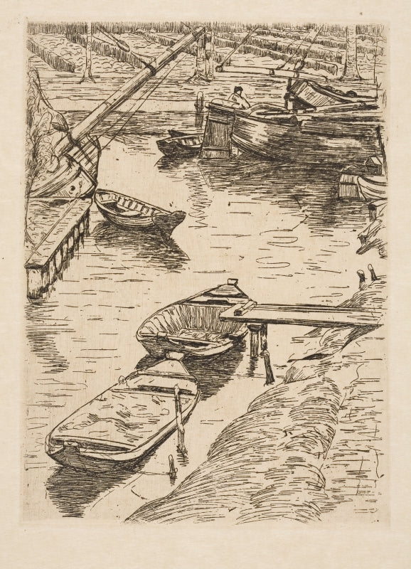 Ships in a canal by Floris Verster,A3(16x12")Poster