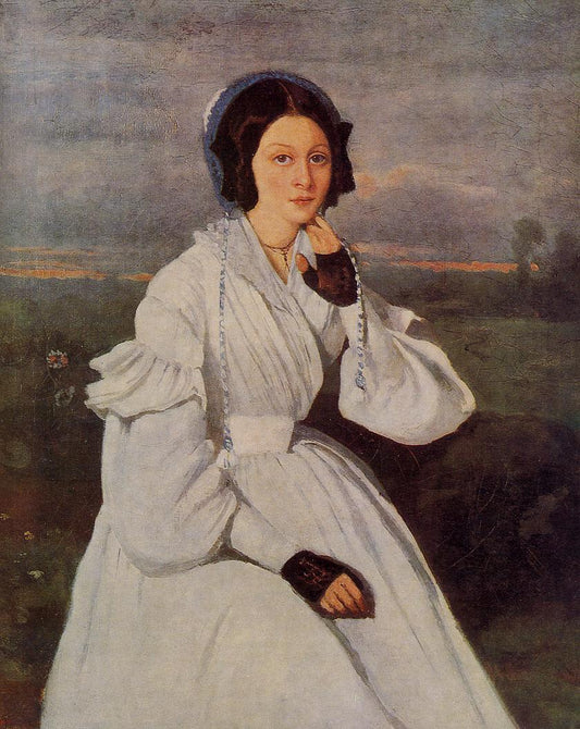 Claire Sennegon, the Artist's Niece and Future Madame Charmois, vintage artwork by Jean-Baptiste-Camille Corot, A3 (16x12") Poster Print