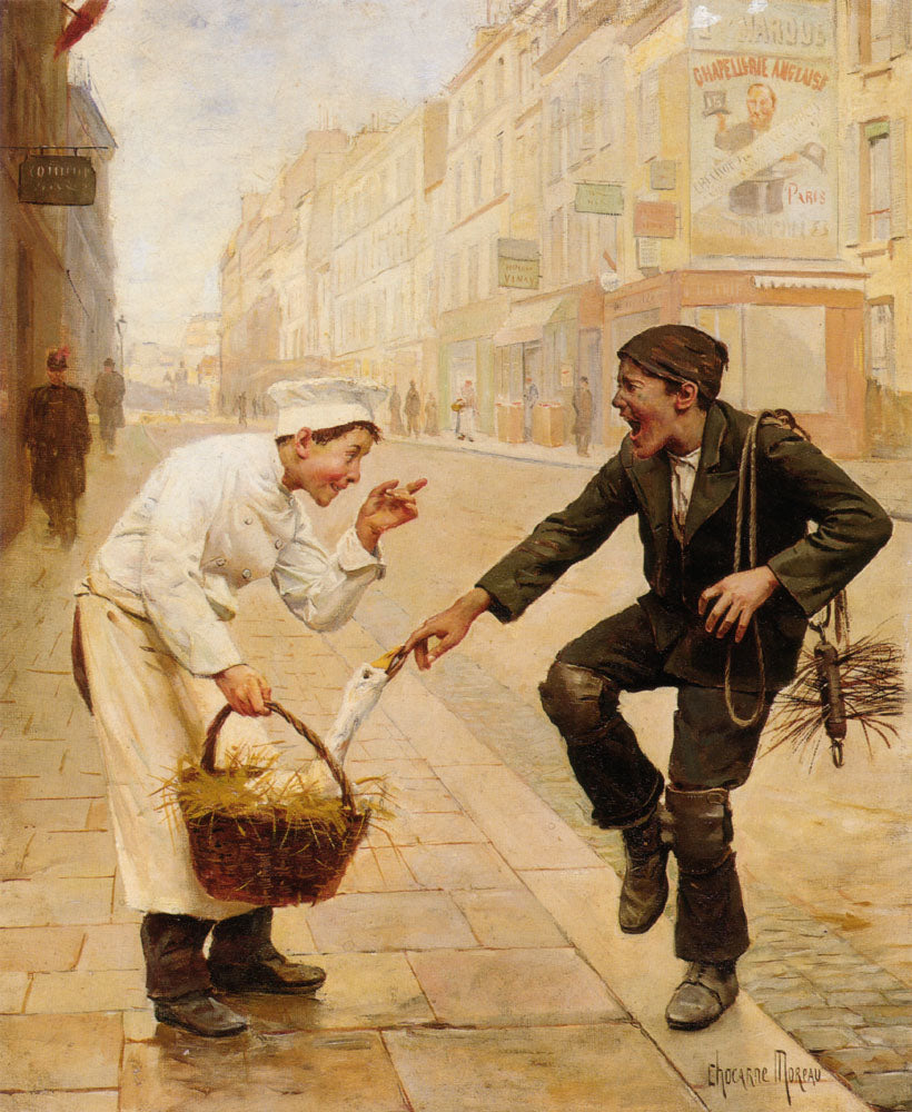 The Unexpected Surprise, vintage artwork by Paul-Charles Chocarne-Moreau, 12x8" (A4) Poster