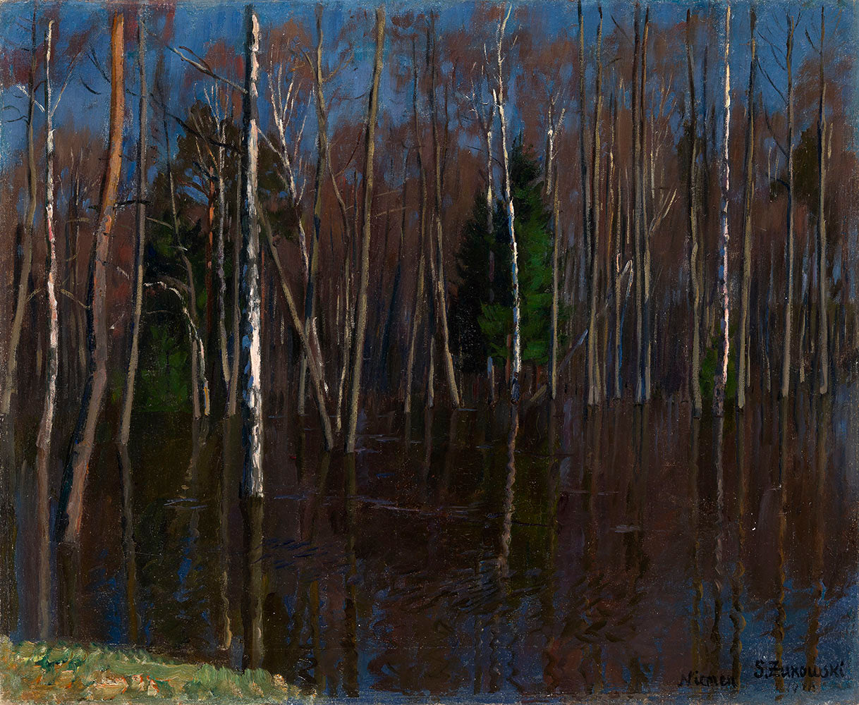 Flooding of the Neiman River, vintage artwork by Stanislav Zhukovsky, 12x8" (A4) Poster