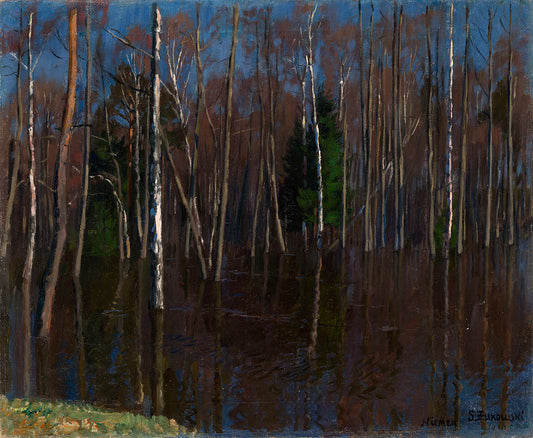 Flooding of the Neiman River, vintage artwork by Stanislav Zhukovsky, 12x8" (A4) Poster