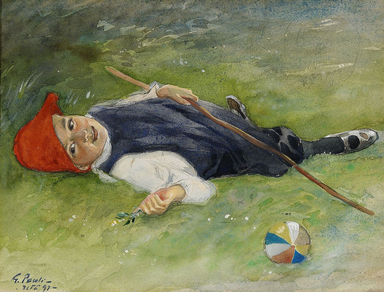 Goran in the green grass by Georg Pauli,A3(16x12")Poster
