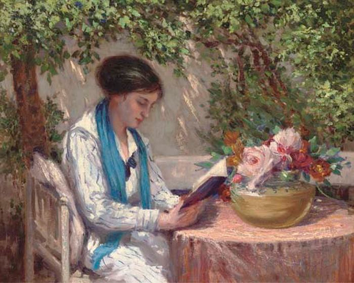 Reading in the Garden by Gennaro Befanio,A3(16x12")Poster