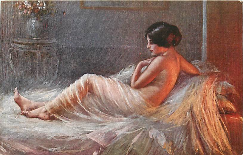 Apres La Sieste, vintage artwork by Delphin Enjolras, 12x8" (A4) Poster