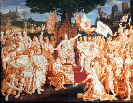 The establishment of the public peace by  Emperor Rudolf of Habsburg, vintage artwork by Julius Schnorr von Carolsfeld, A3 (16x12") Poster Print