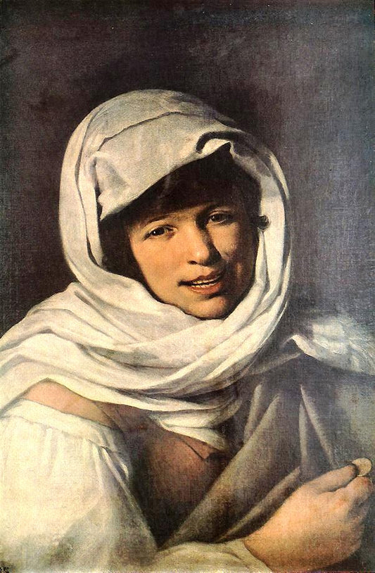 The Girl with a Coin (Girl of Galicia), vintage artwork by Bartolome Esteban Murillo, 12x8" (A4) Poster