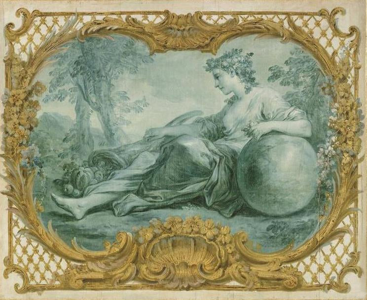 Council Room - Allegory of the Earth, vintage artwork by Carle van Loo, 12x8" (A4) Poster