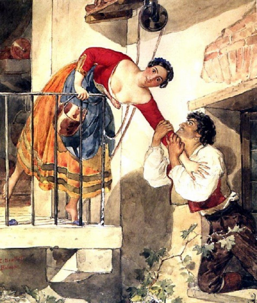 Interrupted  Date, vintage artwork by Karl Pavlovich Brulloff, A3 (16x12") Poster Print