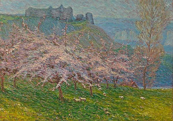 Grazing Sheep, vintage artwork by Wynford Dewhurst, 12x8" (A4) Poster
