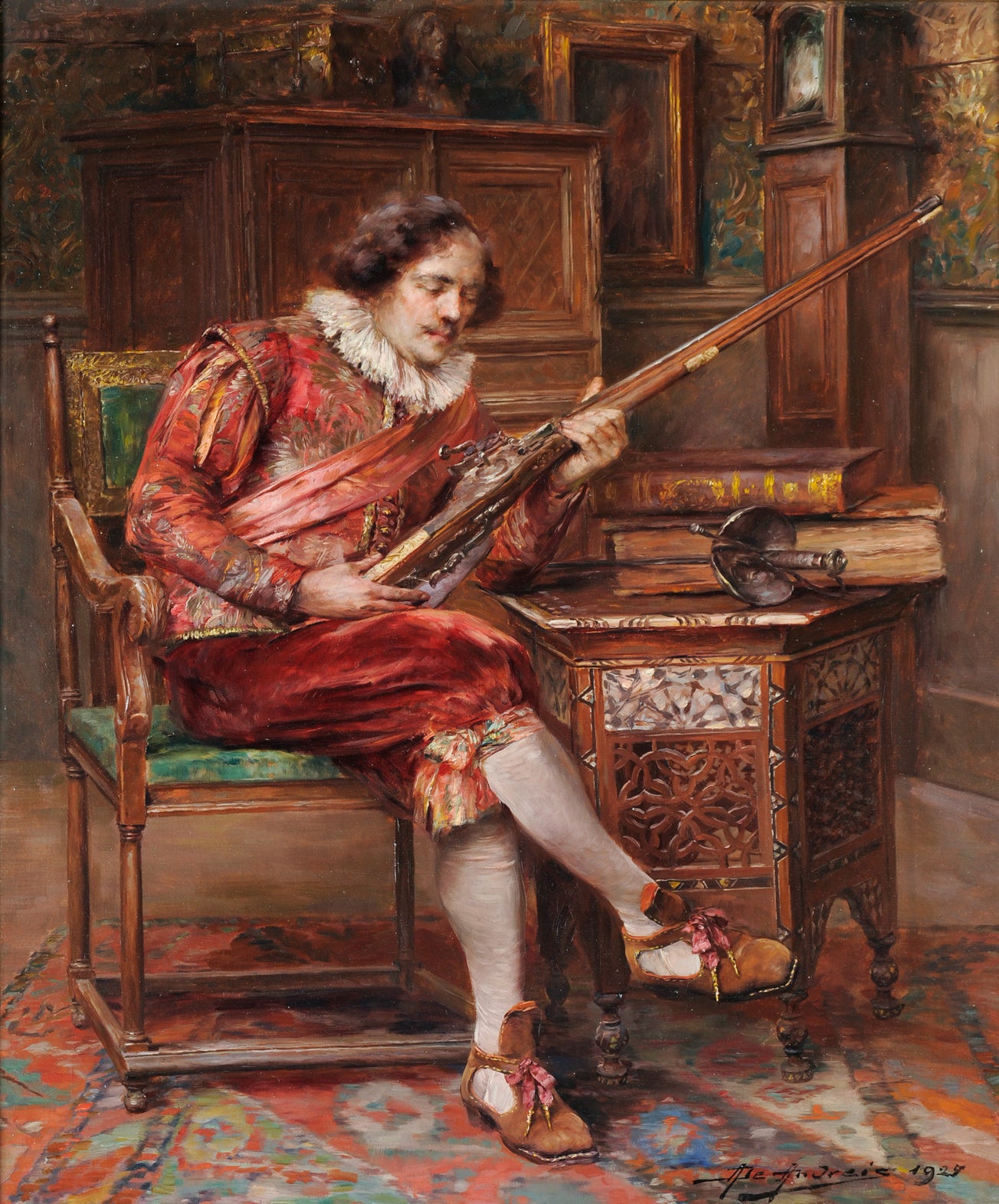His Favorite Gun, vintage artwork by Alex de Andreis, 12x8" (A4) Poster