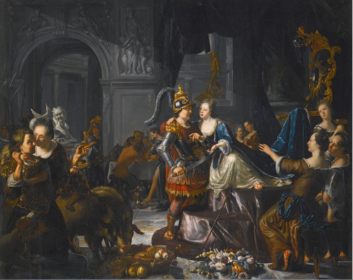 Circe and Odysseus, vintage artwork by Matthijs Naiveu, 12x8" (A4) Poster