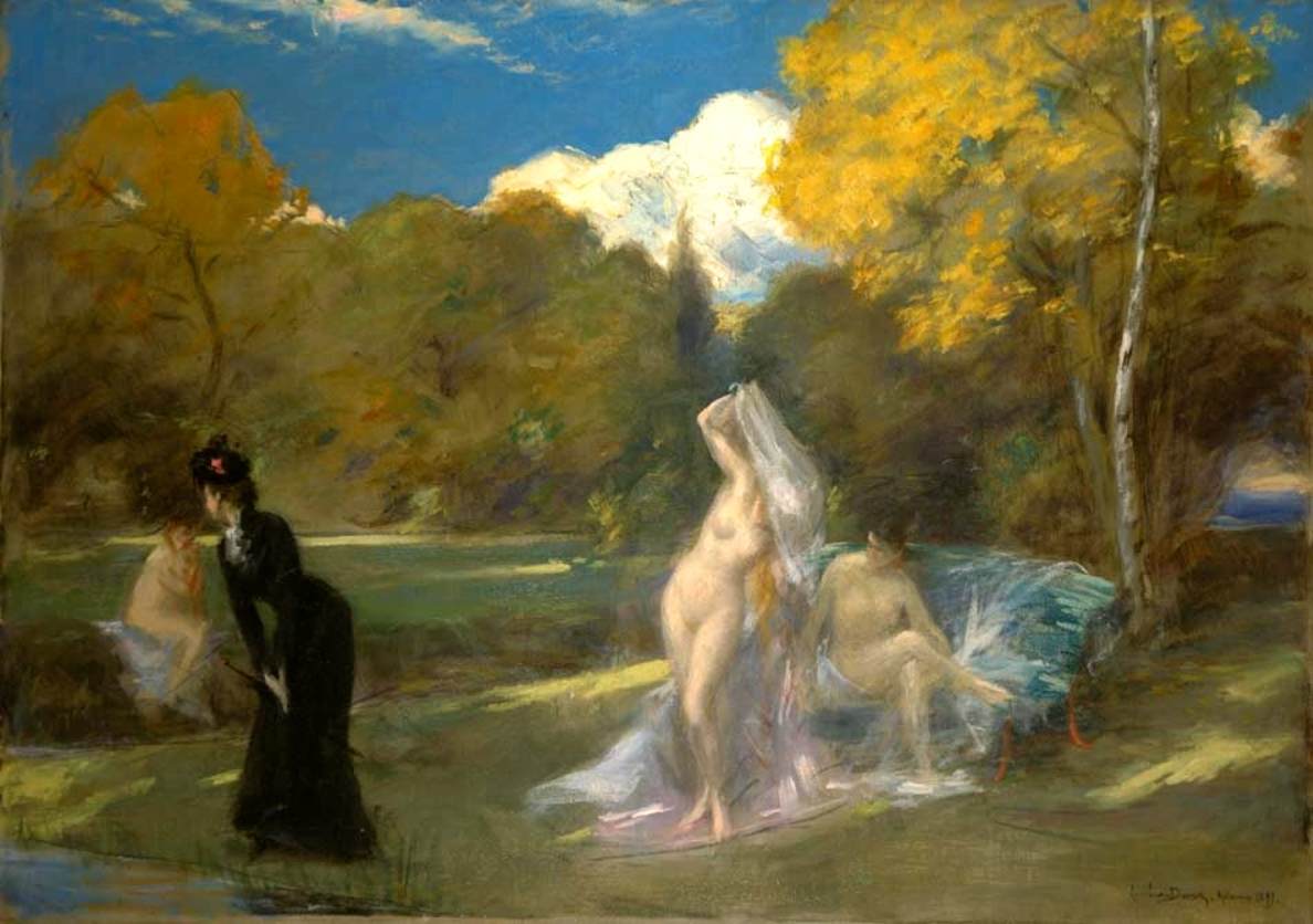 After the Swim, vintage artwork by Charles Auguste Émile Durand, 12x8" (A4) Poster