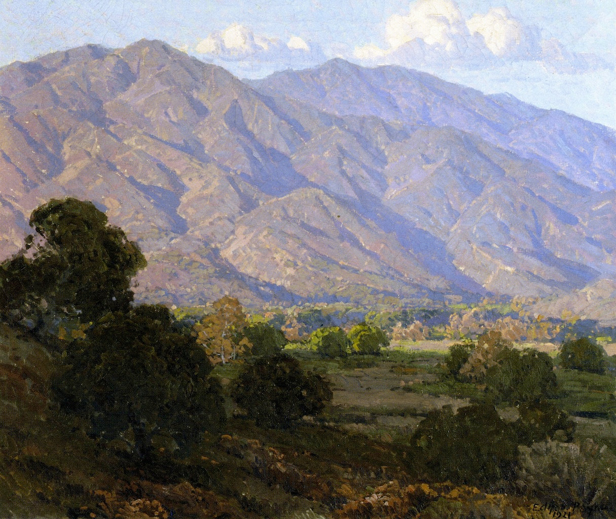 Hills of the Southland, vintage artwork by Edgar Alwyn Payne, 12x8" (A4) Poster