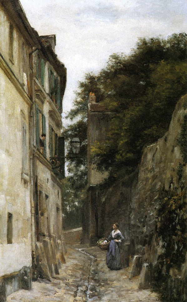 Montmartre, the Rue Saint-Vincent, vintage artwork by Stanislas Lepine, 12x8" (A4) Poster
